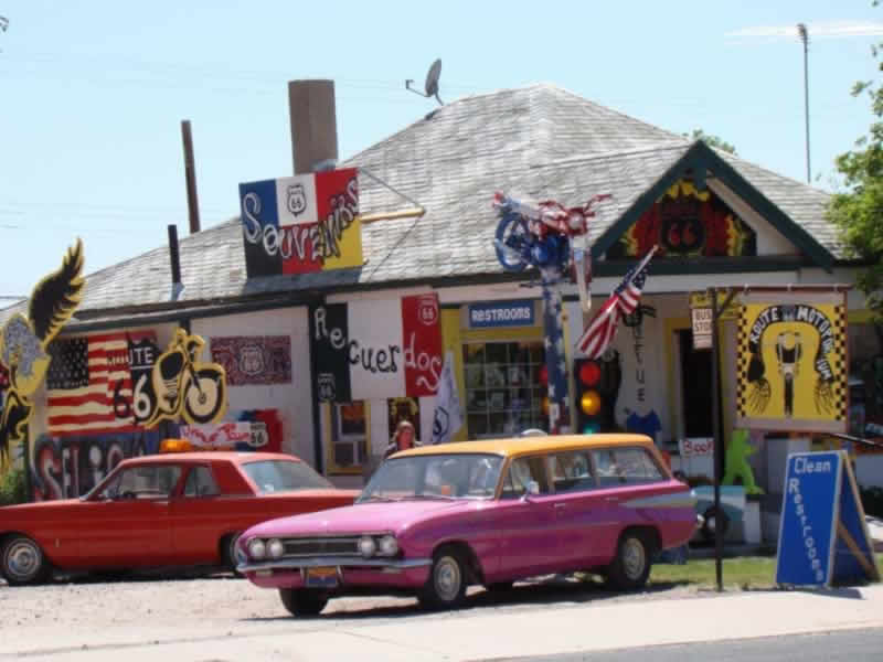 Historic U.S. Route 66 from Seligman to Kingman, Arizona, with road