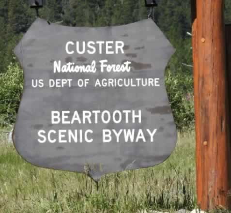 Entrance to the Beartooth Scenic Byway in the Custer National Forest