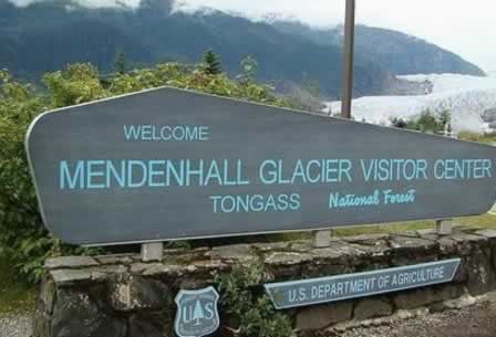 Sign for the Mendenhall Glacier Visitor Center