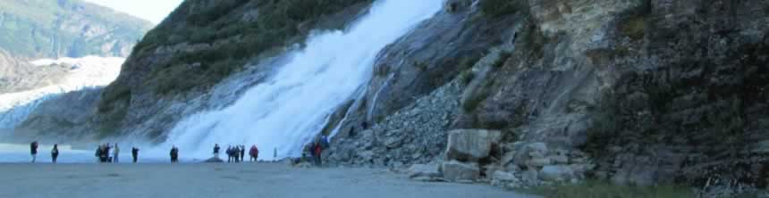 The falls at the Mendenhall Glacier