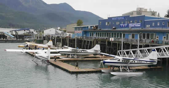 Wings Airways Terminal and the Hangar on the Wharf in Juneau, Alaska