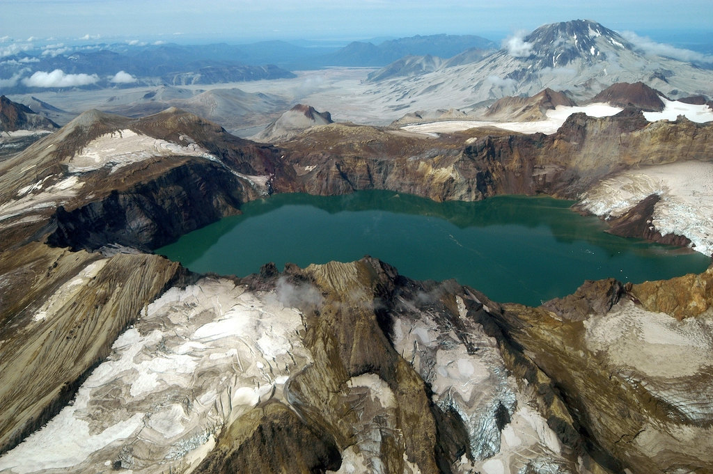 Katmai Caldera looking towards Mount Griggs in the distance