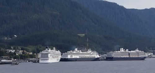 Cruise ships docked in Ketchikan, Alaska