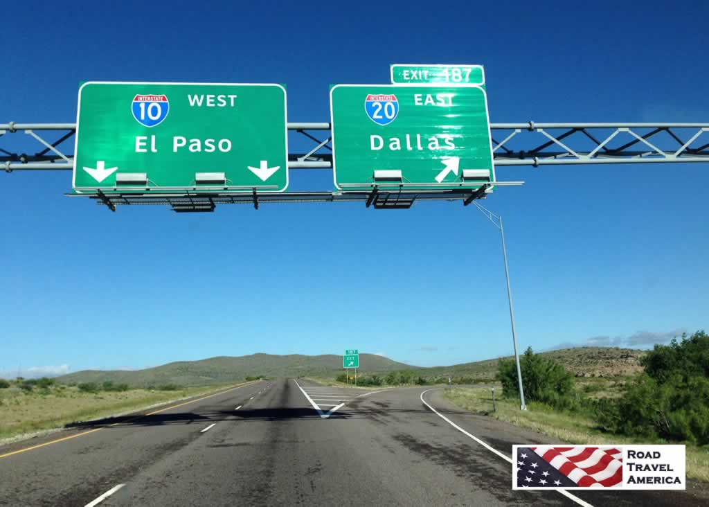 In the vast open areas of West Texas, Interstate Highways I-10 and I-20 meet