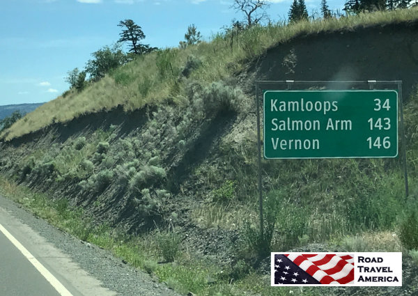 On the road to Kamloops and Salmon Arm in Canada