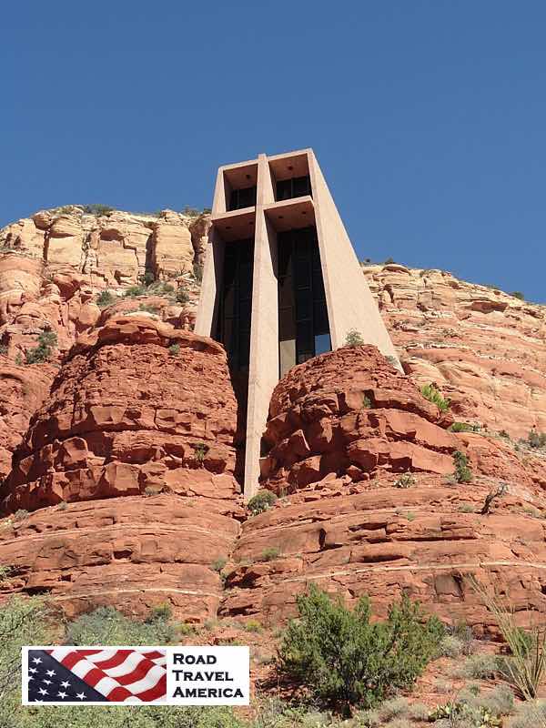 Exterior view of the Chapel of the Holy Cross in Sedona