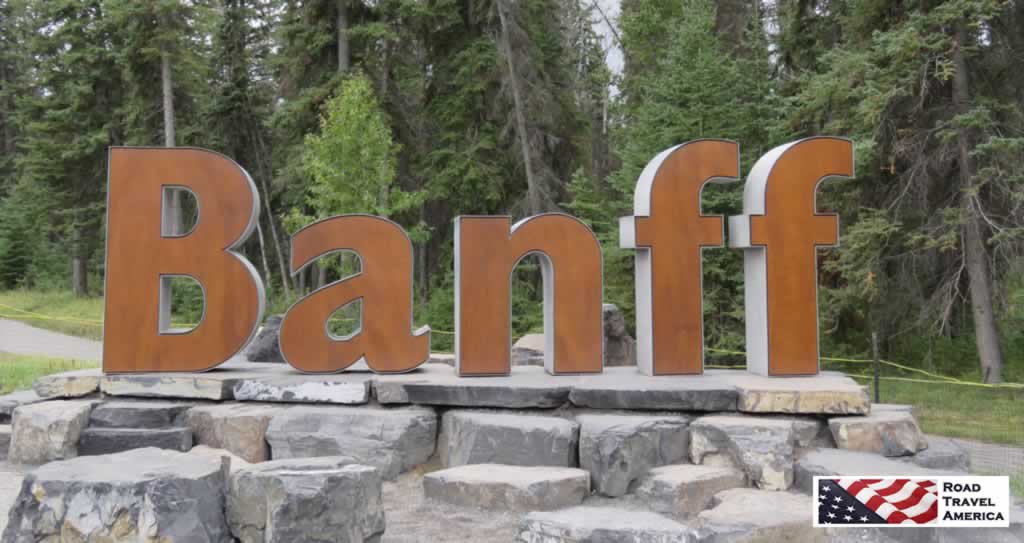 The well known "Banff" sign just outside the town