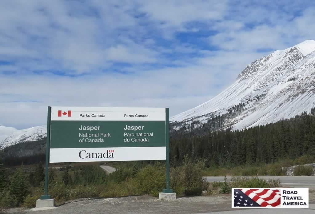 Entering Jasper National Park of Canada