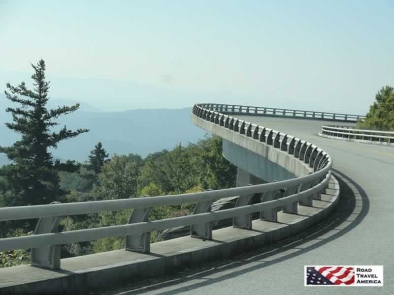 Making the turn while driving on the famous Linn Cove Viaduct