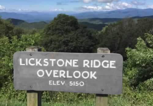 Lickstone Ridge Overlook ... Elevation 5,150 feet