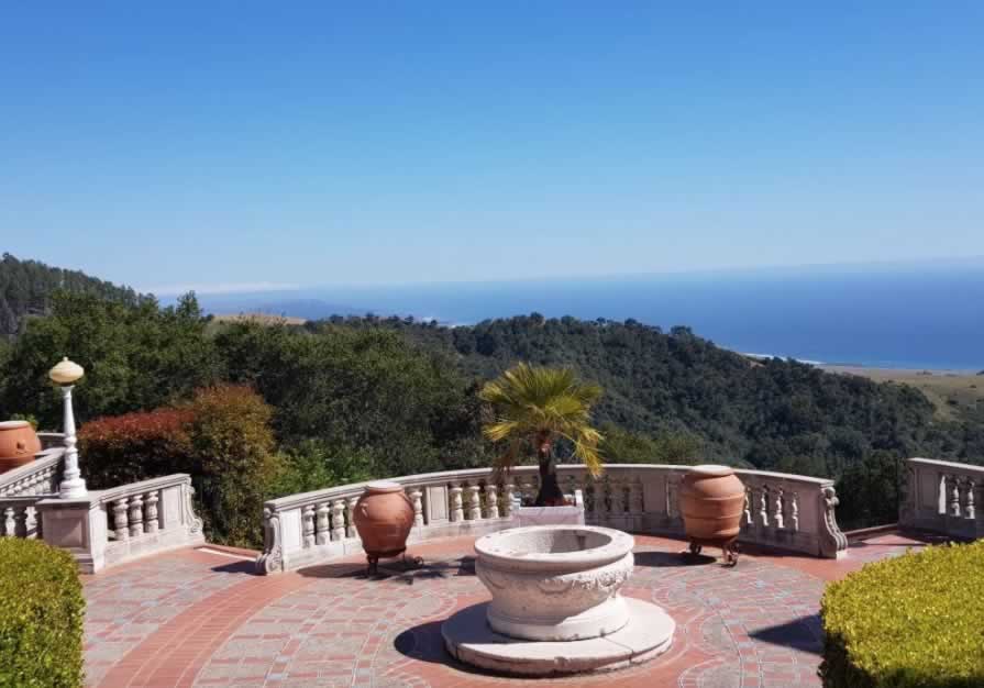 View of the Pacific Ocean to the west from Hearst Castle