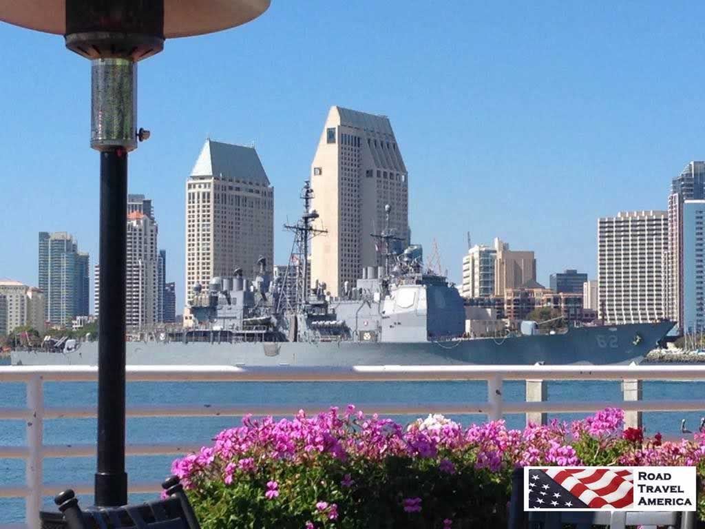 Downtown San Diego seen from a waterfront restaurant on Coronado