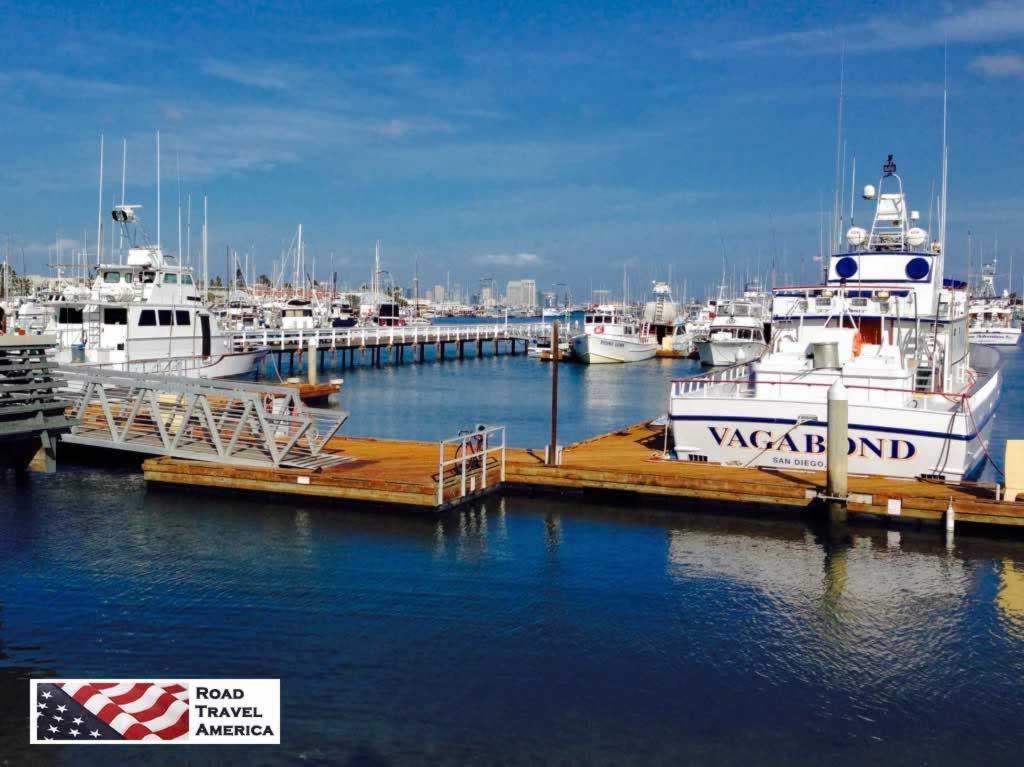 Fishing boats and pleasure boats docked in San Diego