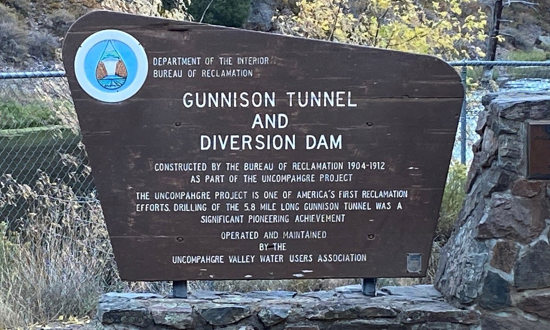 Sign at the Gunnison Tunnel and Diversion Dam