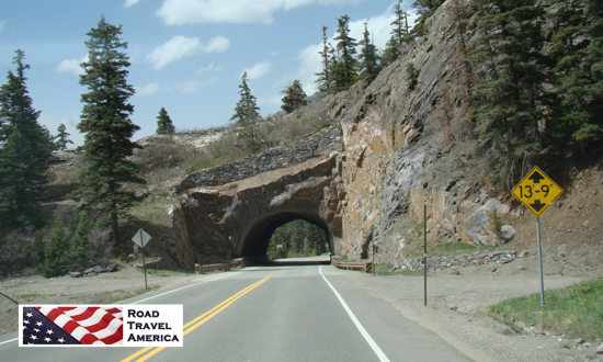 Tunnel along the Million Dollar Highway in Colorado