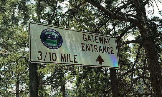 3/10 mile to the Gateway Entrance of Pikes Peak Highway in Colorado