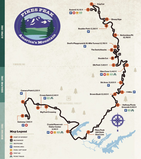 Pikes Peak Race Map