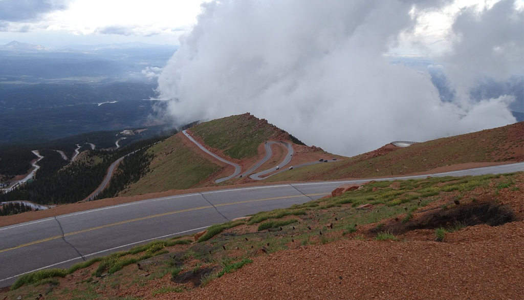 Pikes Peak Highway Switchbacks in Summer