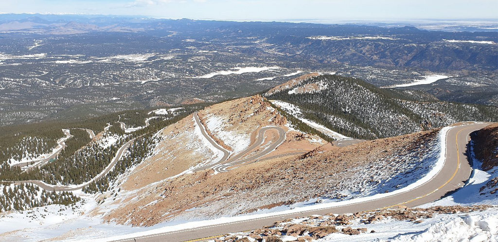 Pikes Peak Highway Switchbacks in the Spring