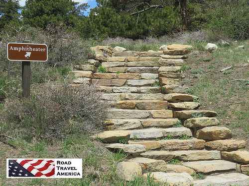 Steps to the Amphitheater at Moraine Park Discovery Center in Rocky Mountain National Park