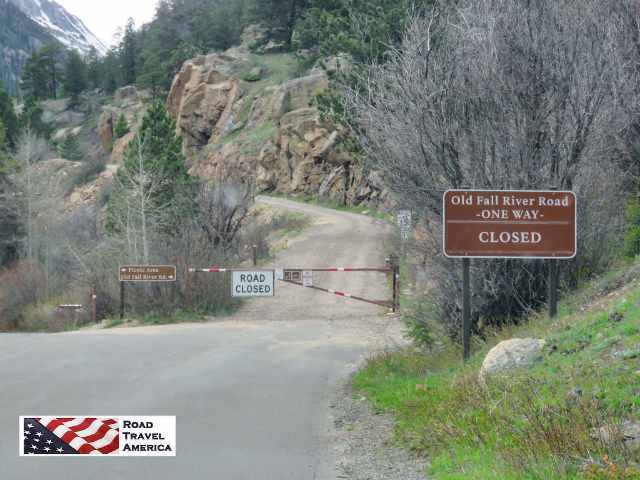 The Old Fall River Road in Rocky Mountain National Park in Colorado is closed in winter