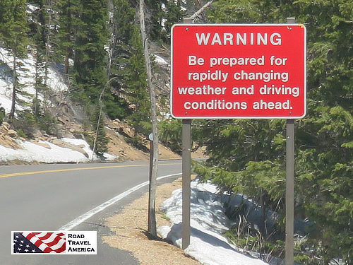 WARNING! Be prepared for rapidly changing weather and driving conditions along Trail Ridge Road