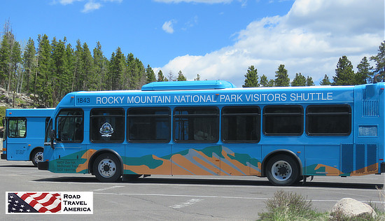 Shuttle bus in Rocky Mountain National Park