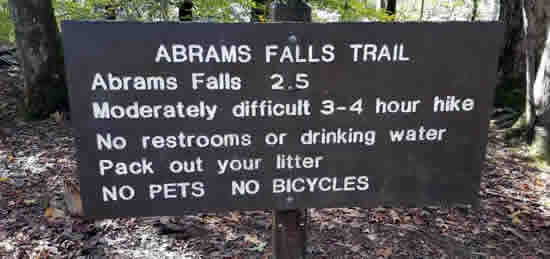 Abrams Fall Trail in the Great Smoky Mountains National Park