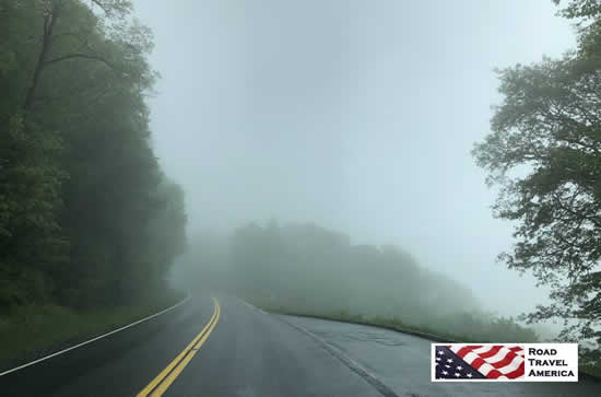 Not all days in the park feature clear, blue skies weather ... taking a drive on a foggy, misty morning
