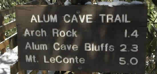 Alum Cave Trailhead in the Great Smoky Mountains National Park
