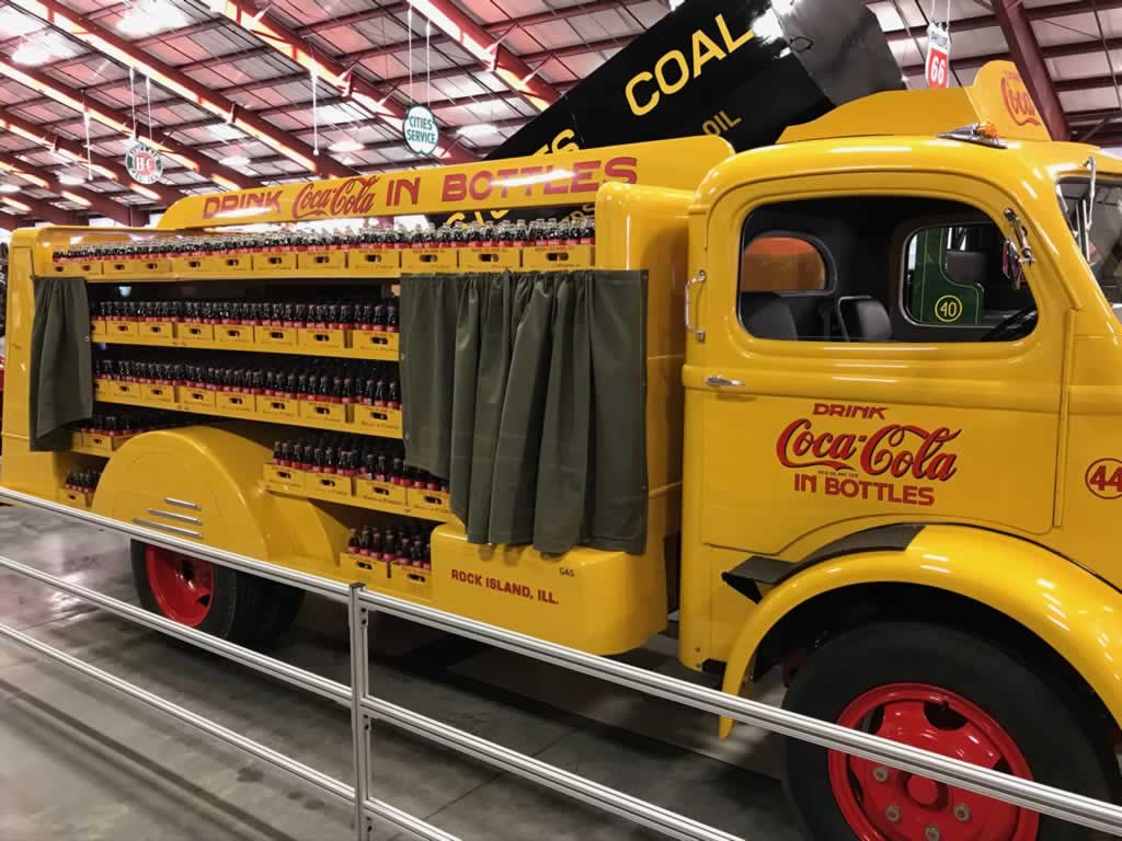 Beautifully restored Coca-Cola truck on display at the Iowa 80 Trucking Museum