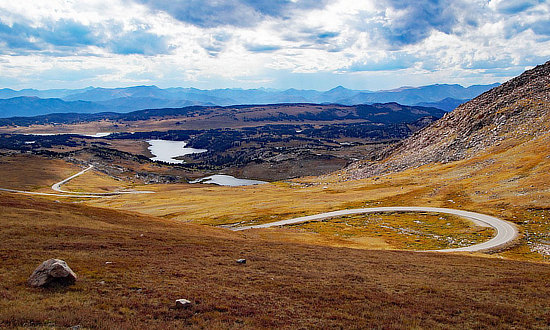 Distant vista along the Beartooth Highway