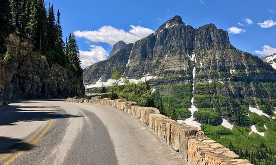 One of the many spectacular scenes along the Going to the Sun Road