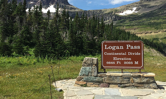 Logan Pass at the Continental Divide on the Going to the Sun Road ... 6,646 feet