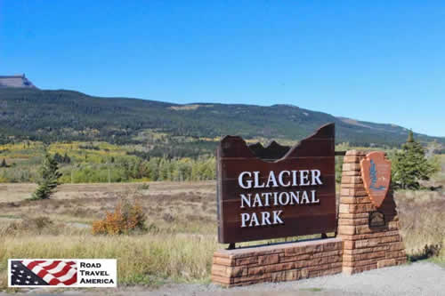 Glacier National Park entrance near St. Mary in Montana