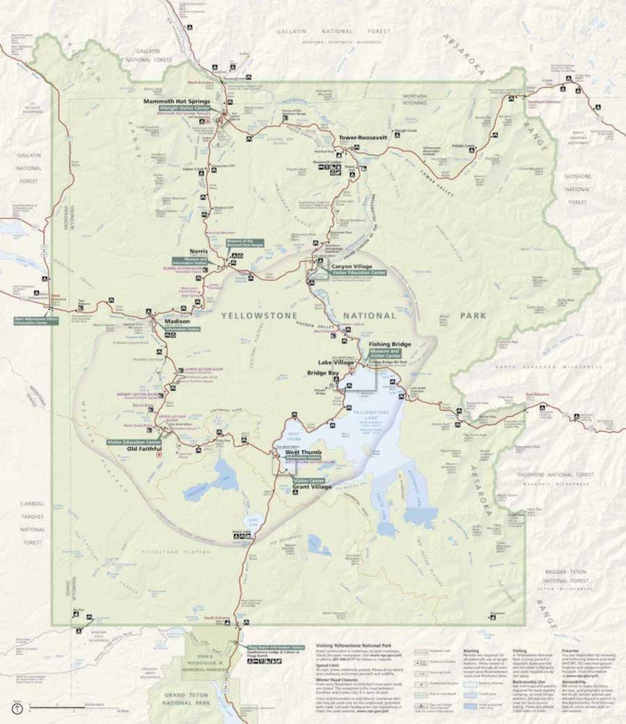 Map of Yellowstone National Park