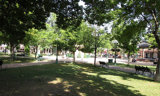 The Plaza in downtown Santa Fe, New Mexico