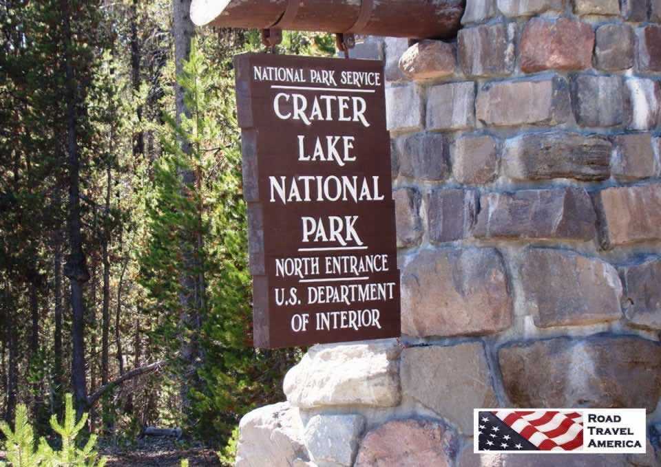 North entrance area to Crater Lake National Park in Oregon