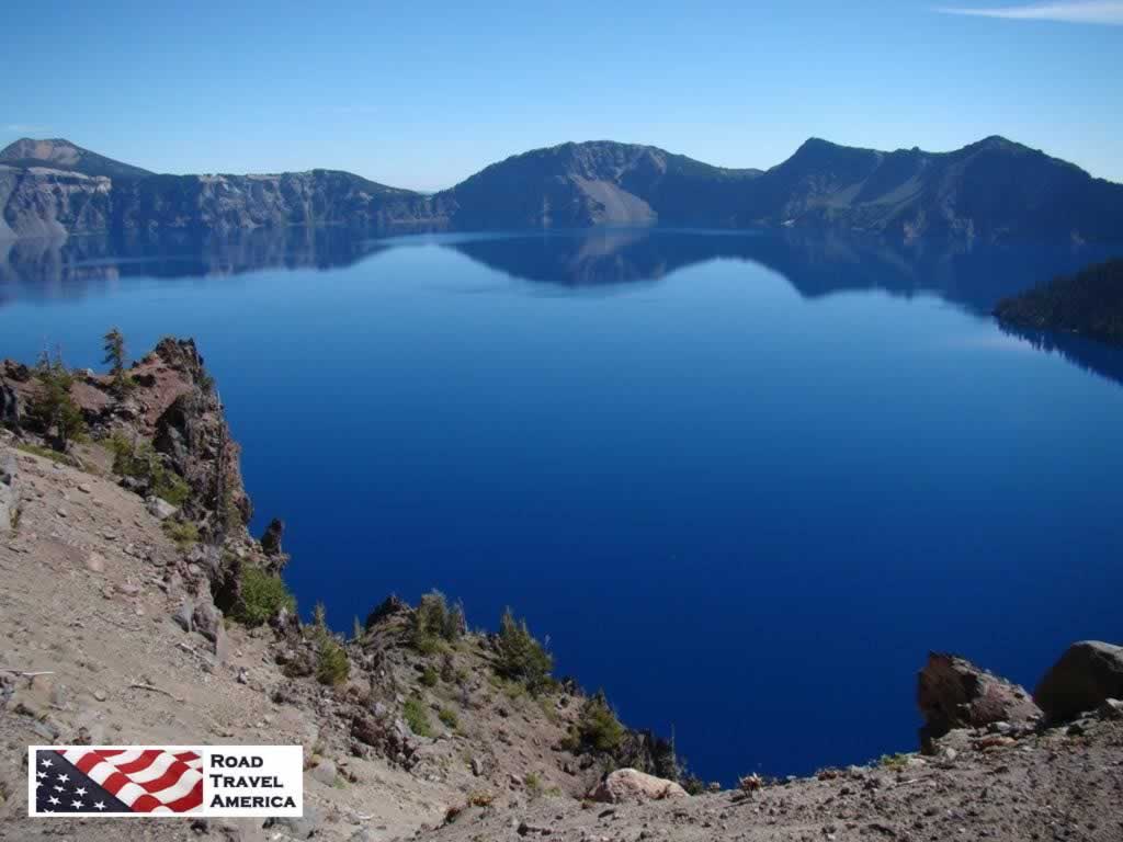 View across Crater Lake, the deepest in the United States