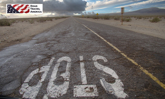 STOP! Intersection of two roads in Death Valley National Park in California
