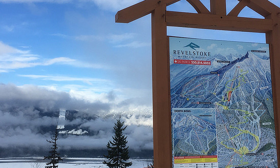 Sign at the Revelstoke Mountain Resort in British Columbia