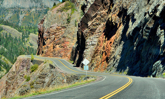 Million Dollar Highway in Colorado on U.S. 550 between Ouray and Silverton