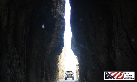 Narrow, one-way passage through the rocks at Custer State Park