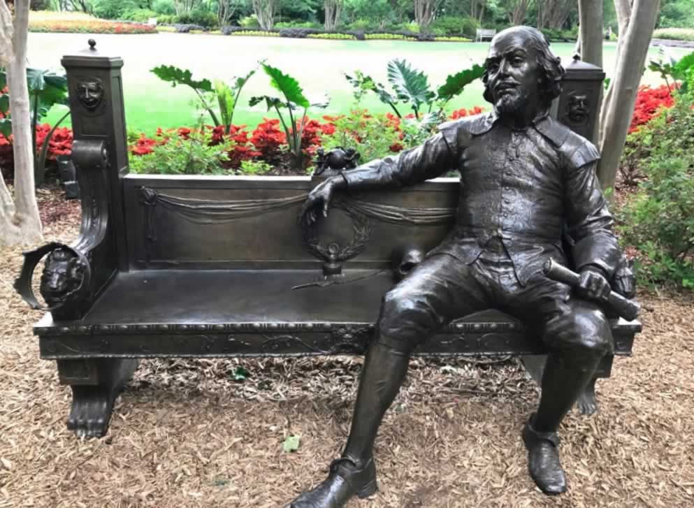 Shakespeare taking a break at the Dallas Arboretum