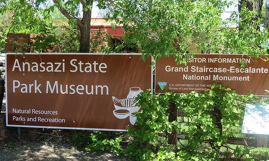 Anasazi State Park Museum and visitor information for Grand Staircasse-Escalante National Monument in Boulder, Utah