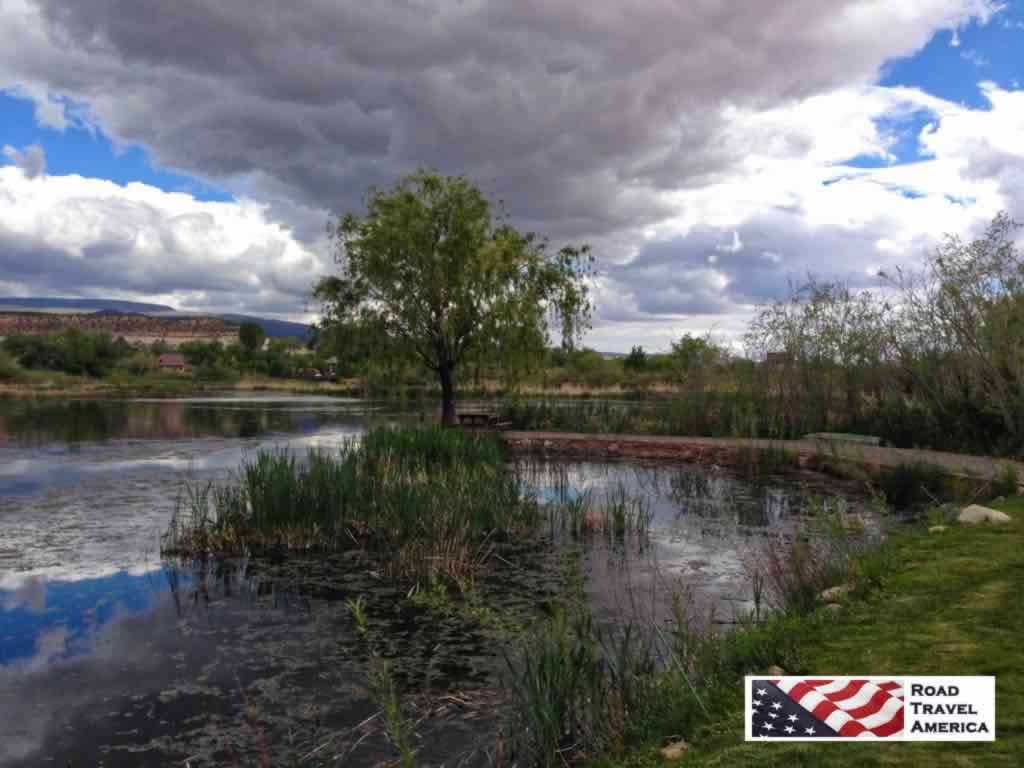 Scenic pond at the The Boulder Mountain Lodge