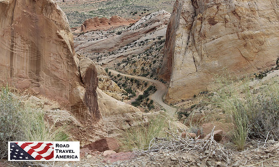 The switchbacks on the Burr Trail