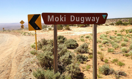 Arriving at the Moki Dugway, Utah Highway 261, heading south, at the top of Cedar Mesa
