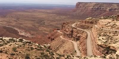 The Moki Dugway and its challenging switchbacks in Utah