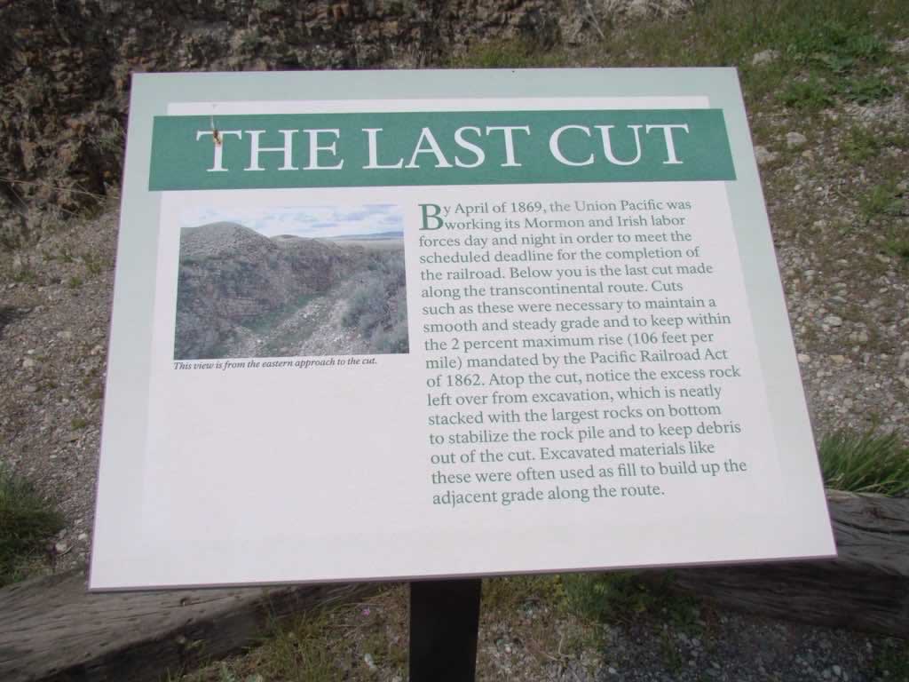 Golden Spike sign marking "The Last Cut"